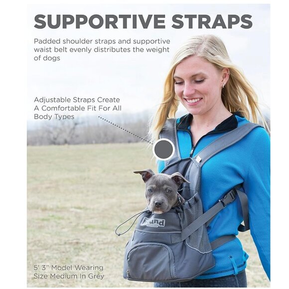 Outward Hound PoochPouch Front Carrier - Small (Gray) - Picture 3 of 16